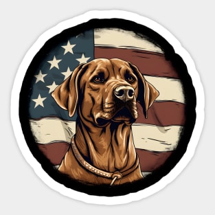 Patriotic Rhodesian Ridgeback Sticker